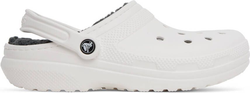 Crocs White Classic Lined Clogs