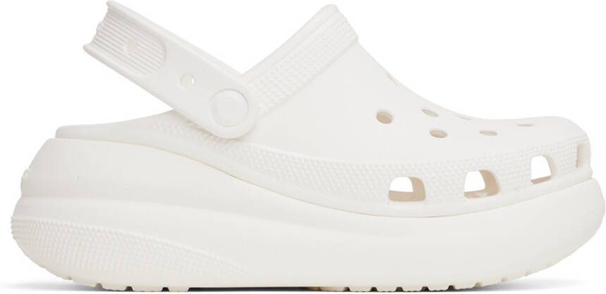 Crocs White Classic Crush Platform Clogs - Picture 4