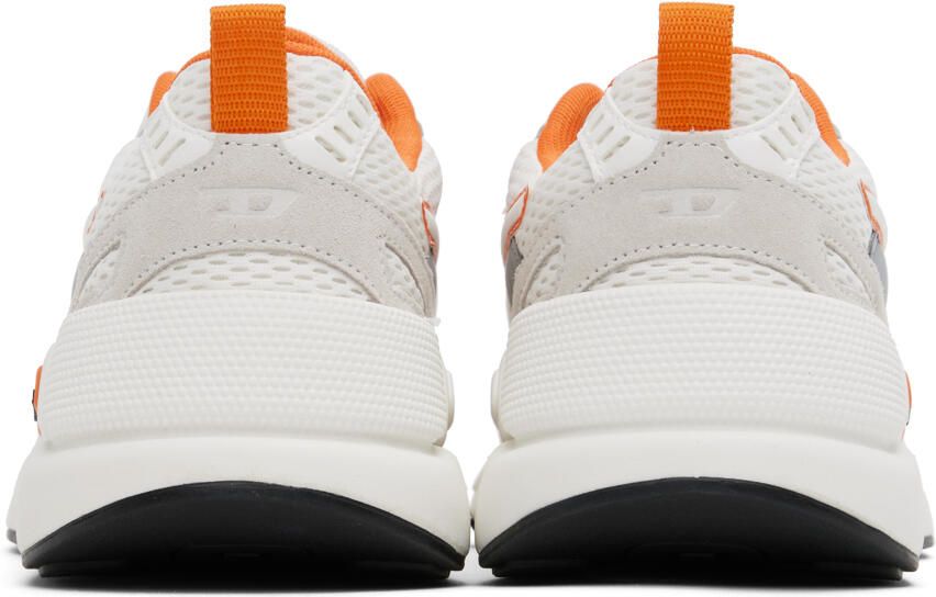 Diesel White & Orange S-Serendipity Sport Sneakers