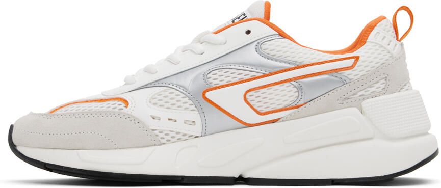 Diesel White & Orange S-Serendipity Sport Sneakers - Picture 3