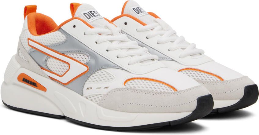 Diesel White & Orange S-Serendipity Sport Sneakers - Picture 2