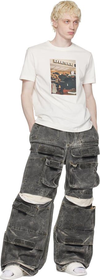 Diesel White Sa-Mayemi Puf Pool Slides