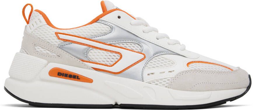 Diesel White & Orange S-Serendipity Sport Sneakers - Picture 5
