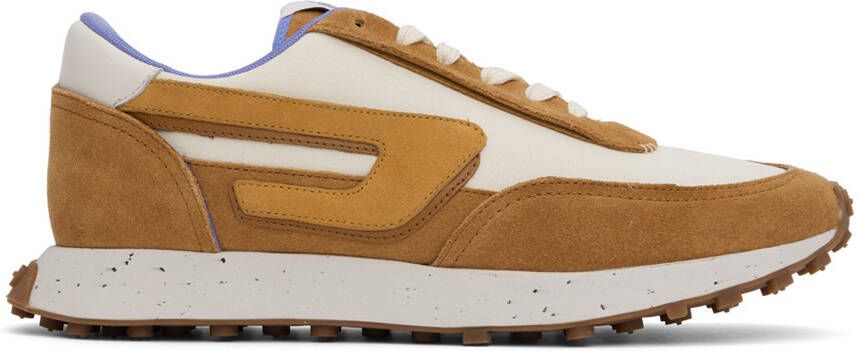 Diesel White & Tan S-Racer LC Sneakers