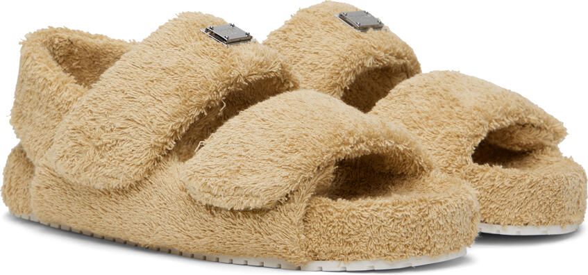 Dolce & Gabbana Beige Logo Sandals