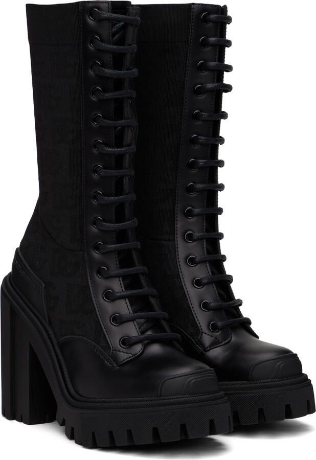 Dolce & Gabbana Black All-Over DG Boots