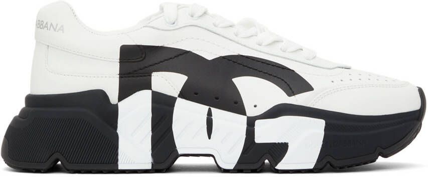 Dolce & Gabbana Black & White Logo Daymaster Sneakers - Picture 5