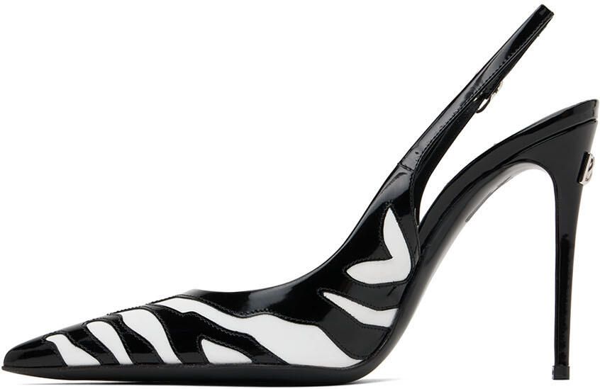 Dolce & Gabbana Black & White Lollo Zebra Heels - Picture 3