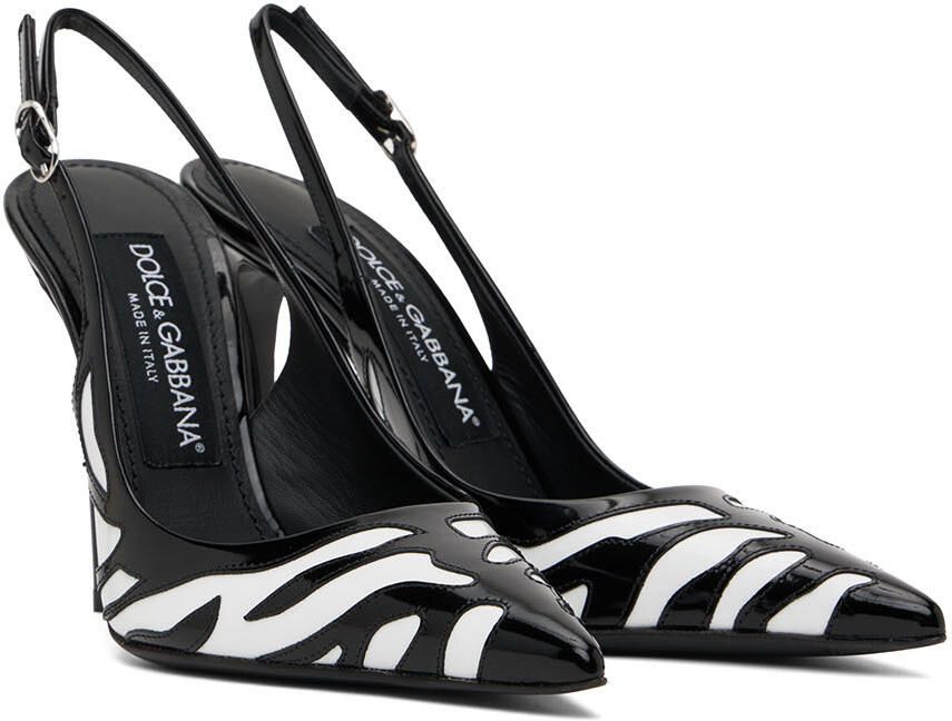Dolce & Gabbana Black & White Lollo Zebra Heels - Picture 2