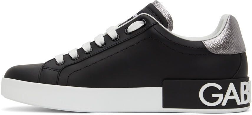 Dolce & Gabbana Black & White Portofino Sneakers - Picture 4