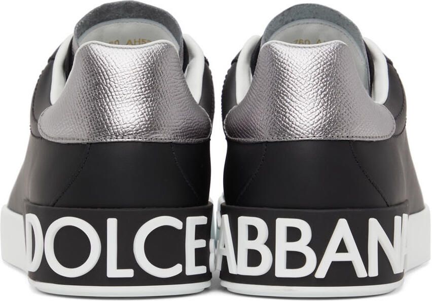 Dolce & Gabbana Black & White Portofino Sneakers - Picture 2