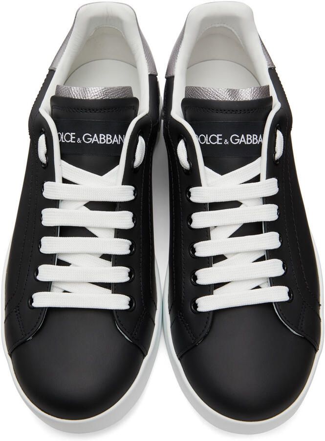 Dolce & Gabbana Black & White Portofino Sneakers