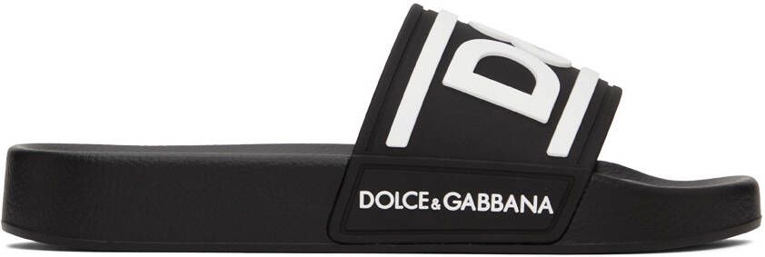 Dolce & Gabbana Black Beachwear Slides - Picture 5