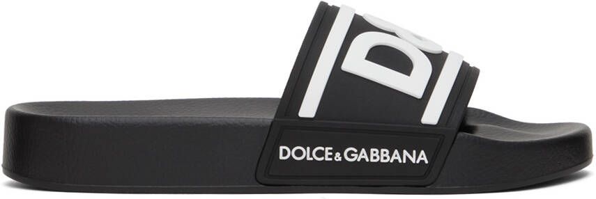 Dolce & Gabbana Black Beachwear Slides - Picture 5