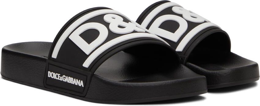 Dolce & Gabbana Black Beachwear Slides - Picture 2