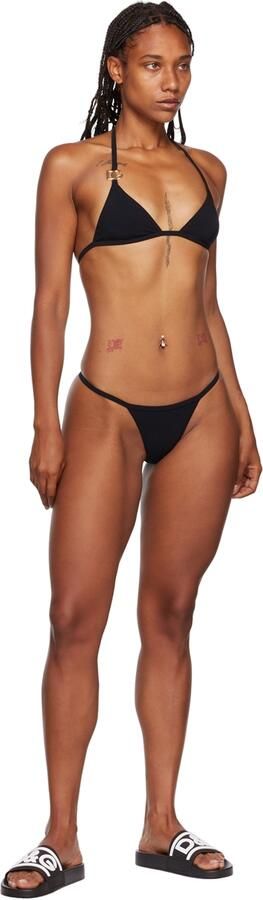 Dolce & Gabbana Black Beachwear Slides - Picture 4