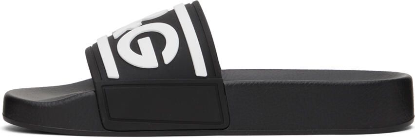 Dolce & Gabbana Black Beachwear Slides - Picture 4