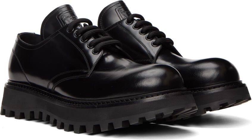 Dolce & Gabbana Black Brushed Derbys - Picture 2