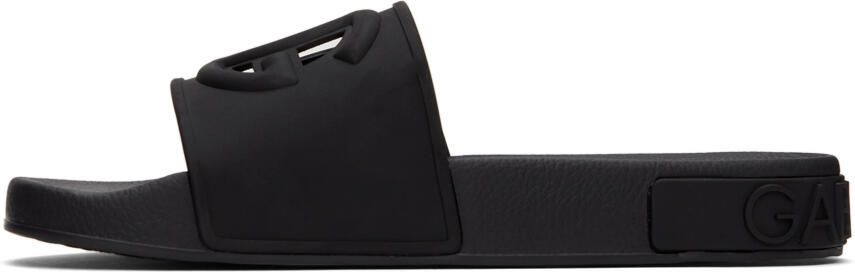 Dolce & Gabbana Black Cut-Out Logo Sandals - Picture 4