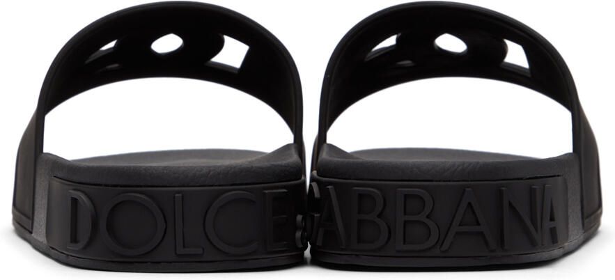 Dolce & Gabbana Black Cut-Out Logo Sandals - Picture 2