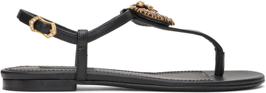 Dolce & Gabbana Black Devotion Sandals - Picture 5