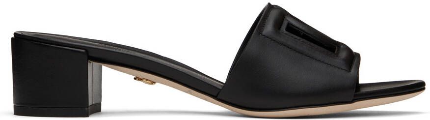 Dolce & Gabbana Black 'DG' Heeled Sandals - Picture 3