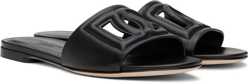 Dolce & Gabbana Black DG Millennials Sandals - Picture 3