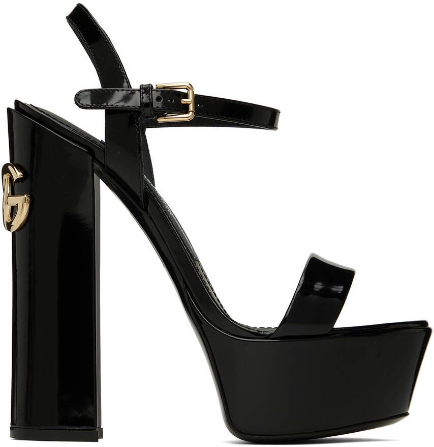 Dolce & Gabbana Black Keira Heeled Sandals - Picture 5