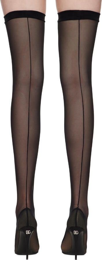 Dolce & Gabbana Black Kim Kardashian Edition Stretch Tulle Tall Boots