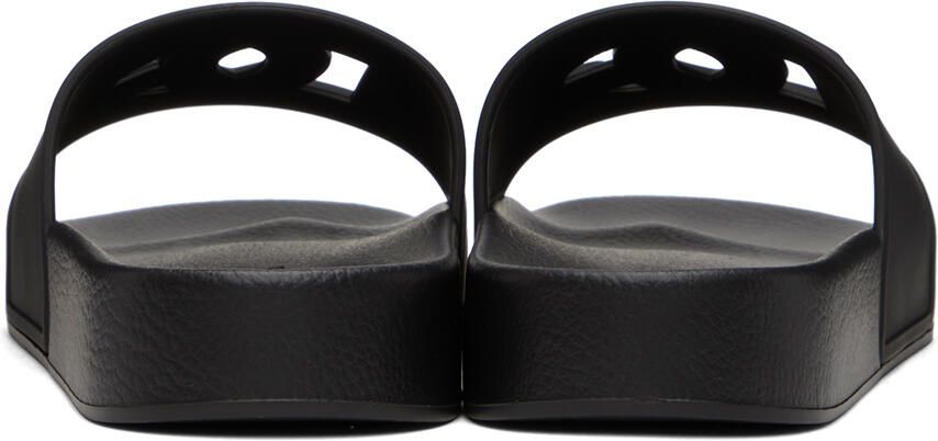 Dolce & Gabbana Black Logo Cutout Slides