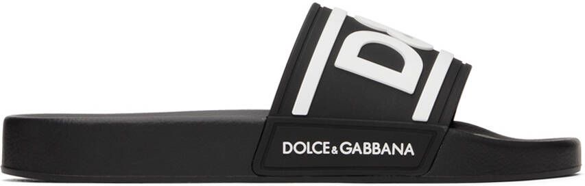 Dolce & Gabbana Black Logo Sandals - Picture 5