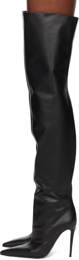 Dolce & Gabbana Black Lollo Guepierre Tall Boots & Garter Belt Set - Picture 3