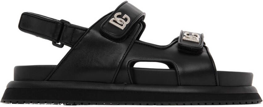 Dolce & Gabbana Black Nappa Calfskin Sandals