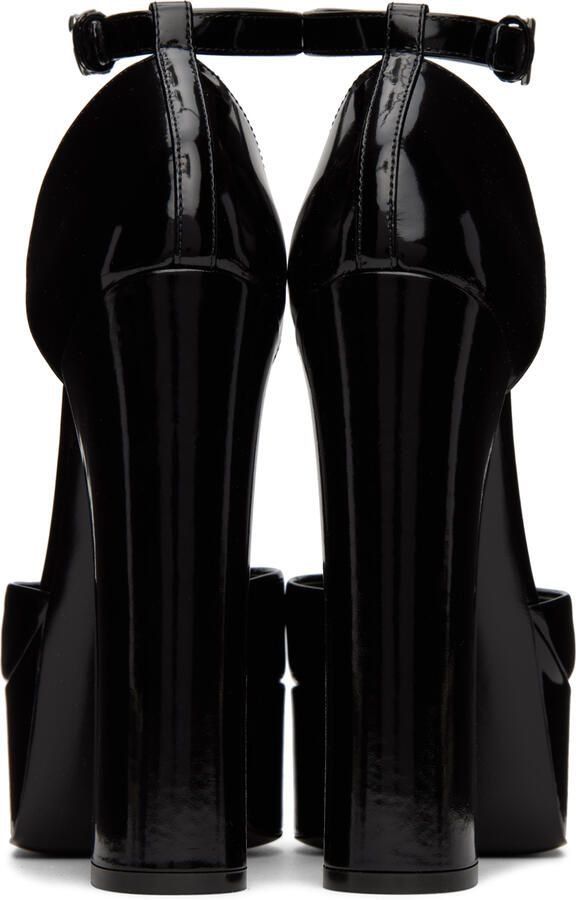Dolce & Gabbana Black Polished Platform Heels - Picture 3