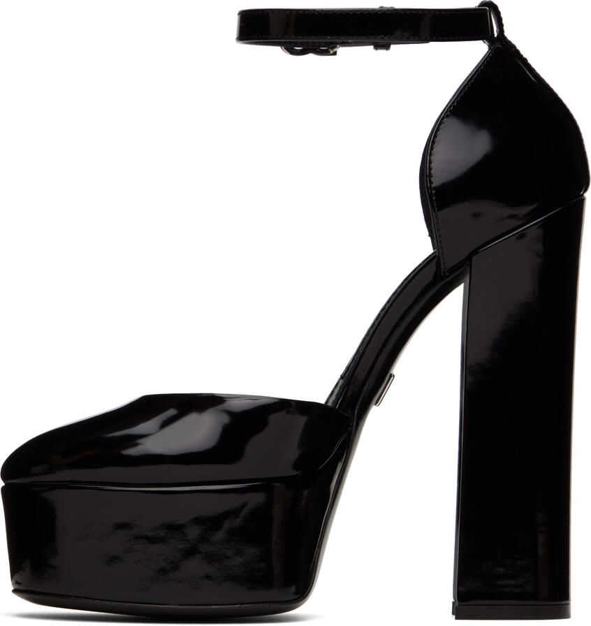 Dolce & Gabbana Black Polished Platform Heels - Picture 2