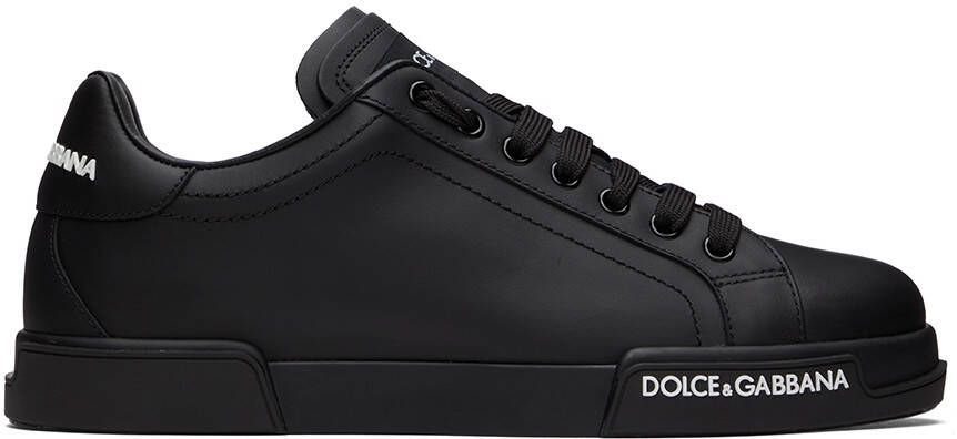 Dolce & Gabbana Black Portofino Low-Top Sneakers - Picture 5
