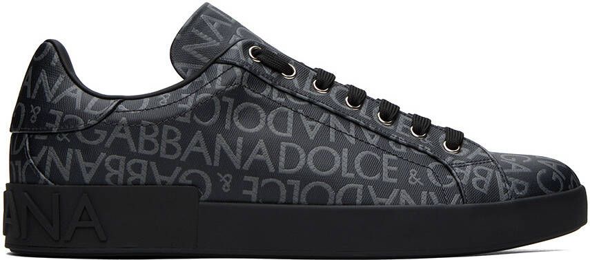 Dolce & Gabbana Black Portofino Sneakers - Picture 4