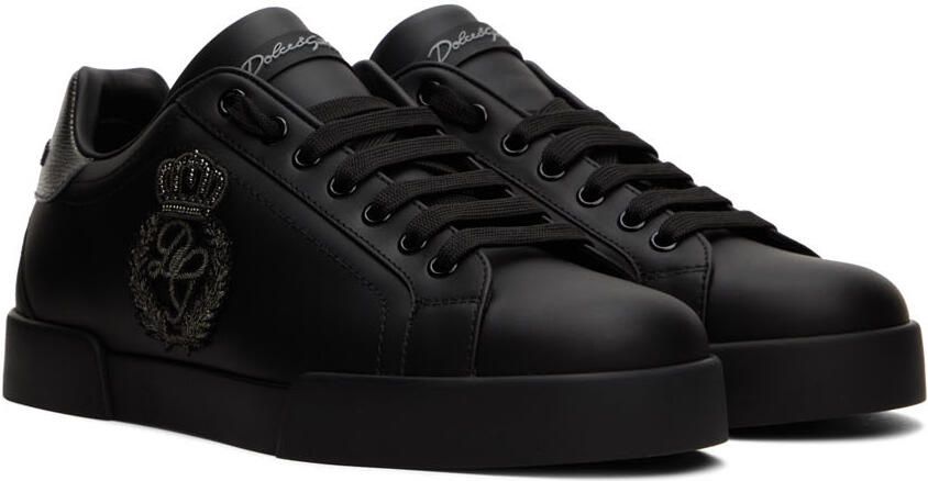 Dolce & Gabbana Black Portofino Sneakers - Picture 2