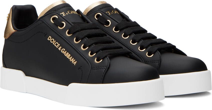 Dolce & Gabbana Black Portofino Sneakers - Picture 2
