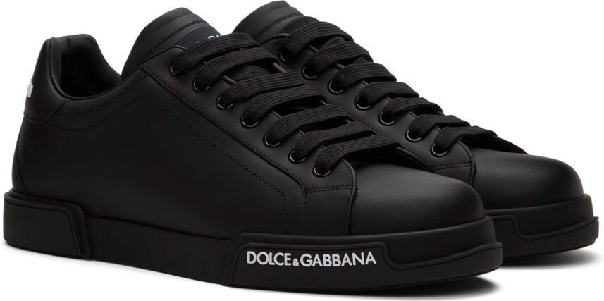 Dolce & Gabbana Black Portofino Sneakers - Picture 2