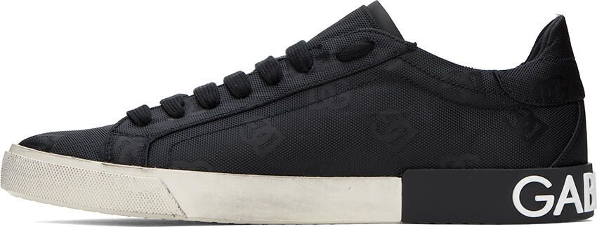Dolce & Gabbana Black Portofino Vintage Sneakers - Picture 3