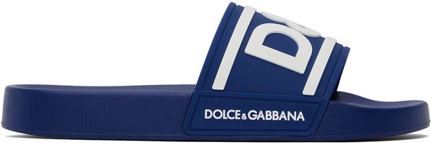 Dolce & Gabbana Blue Logo Slides - Picture 5