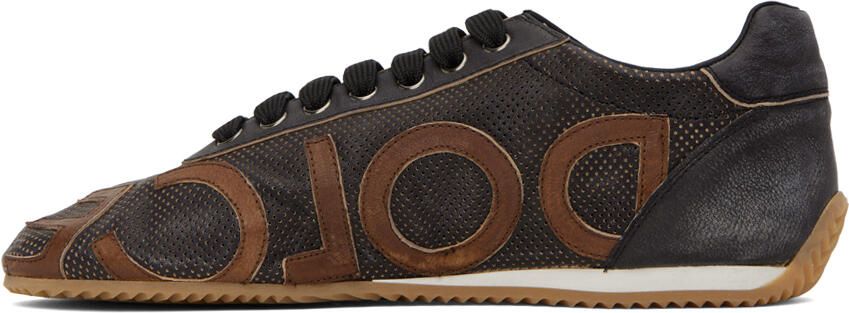 Dolce & Gabbana Brown Perforated Sneakers - Picture 3