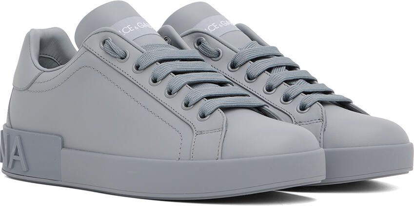 Dolce & Gabbana Gray Portofino Sneakers - Picture 2