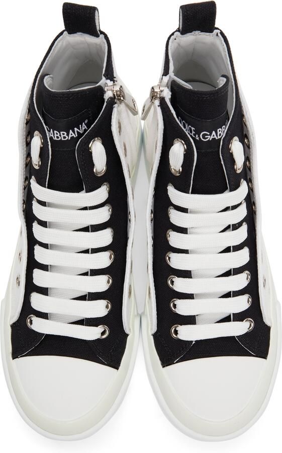 Dolce & Gabbana Portofino Light Colorblock Mid-Top Sneakers - Picture 3