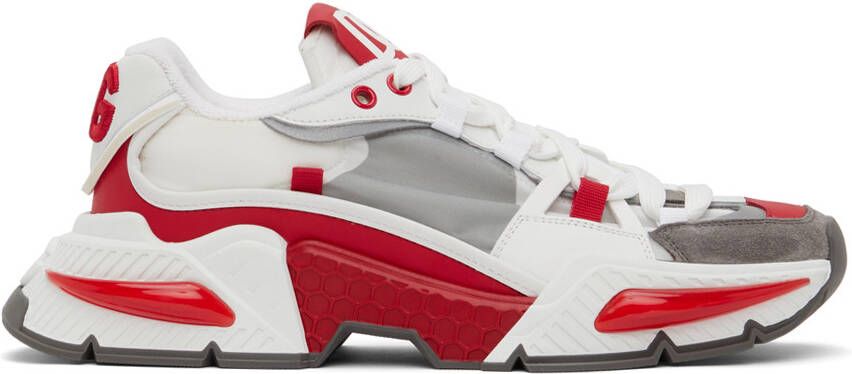 Dolce & Gabbana Red & White Airmaster Low-Top Sneakers - Picture 5