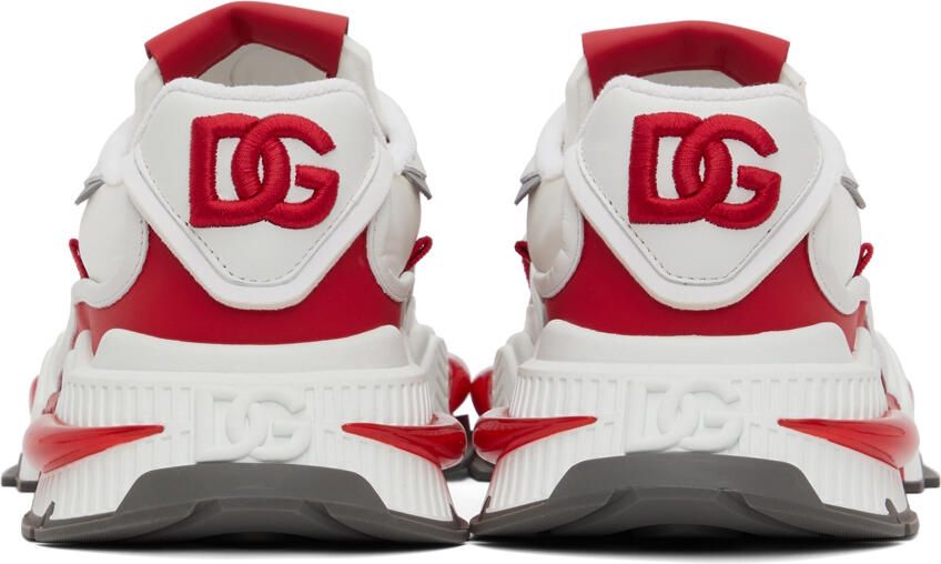Dolce & Gabbana Red & White Airmaster Low-Top Sneakers