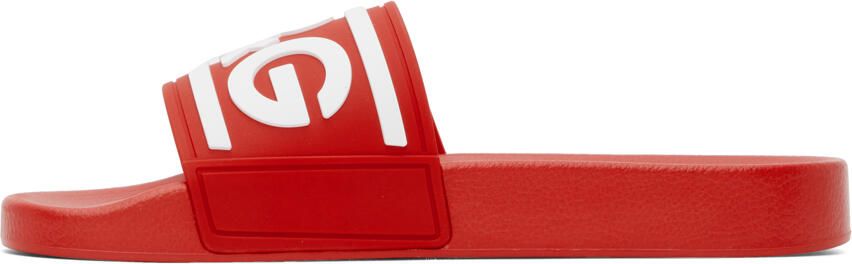 Dolce & Gabbana Red Gomma Slides - Picture 3