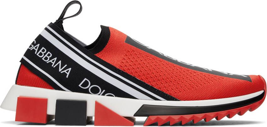 Dolce & Gabbana Red Mesh Sorrento Sneakers - Picture 5