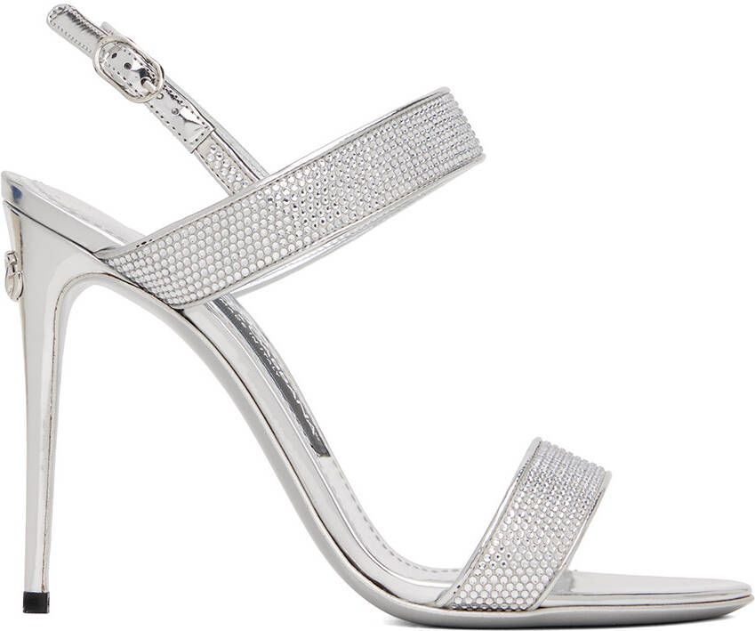 Dolce & Gabbana Silver Kim Heeled Sandals - Picture 5